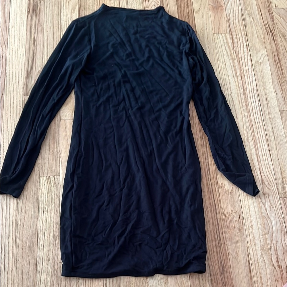 Naked Wardrobe Black Mock Neck Raglan Dress